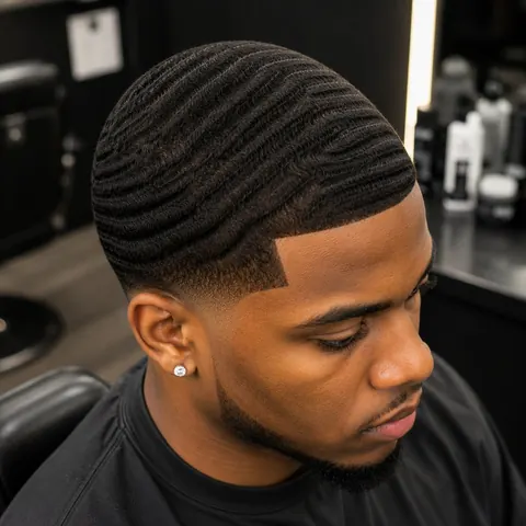 360 Waves — corte de cabello de barbería, foto real | BarberLab