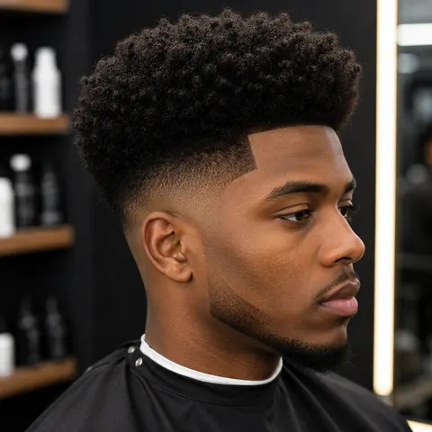 Afro Fade — corte de cabello de barbería, foto real | BarberLab