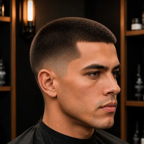 Buzz Cut 9 mm — corte de cabello de barbería, foto real | BarberLab