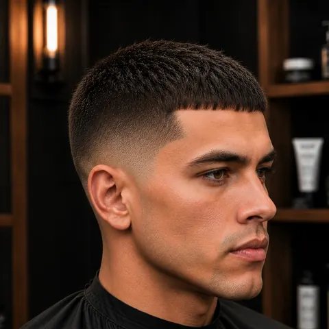 Caesar Cut — corte de cabello de barbería, foto real | BarberLab