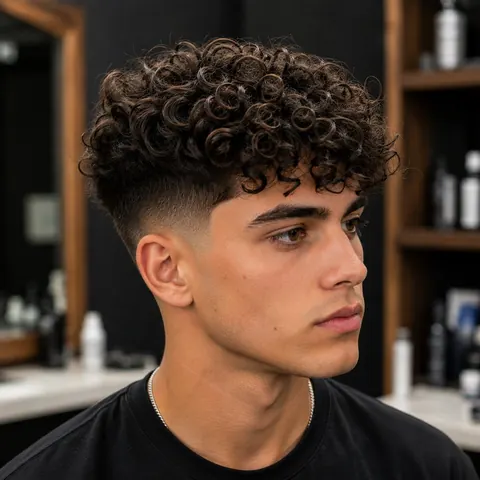 Curly Top — corte de cabello de barbería, foto real | BarberLab