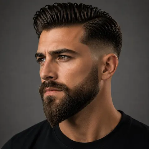 Faded Ducktail Beard — barba de barbería, foto real | BarberLab