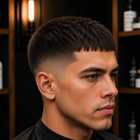 French Crop — corte de cabello de barbería, foto real | BarberLab