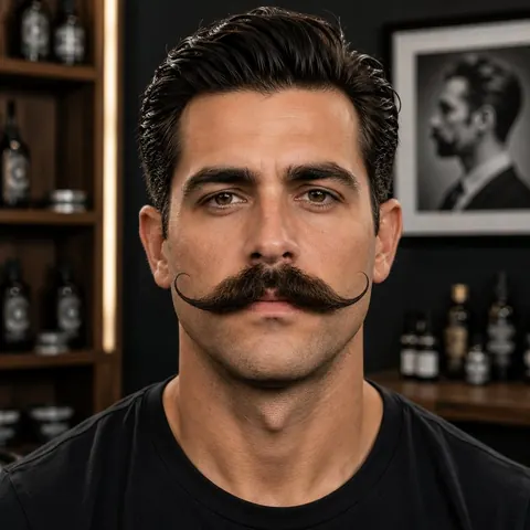 Handlebar Mustache — bigote de barbería, foto real | BarberLab