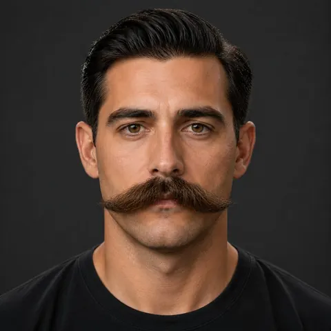 Hungarian Mustache — bigote de barbería, foto real | BarberLab