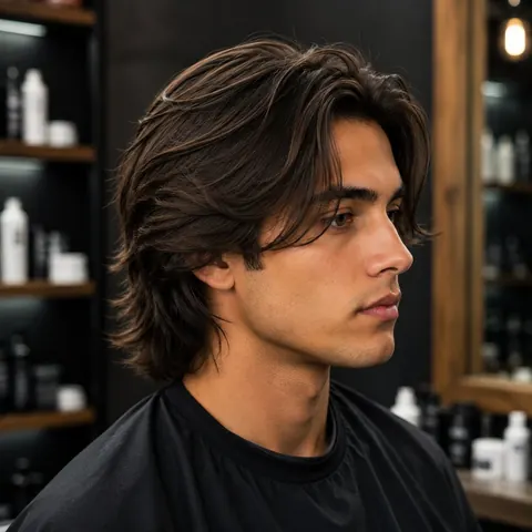 Long Layers — corte de cabello de barbería, foto real | BarberLab