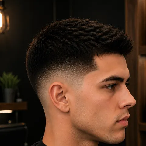Mid Fade — corte de cabello de barbería, foto real | BarberLab