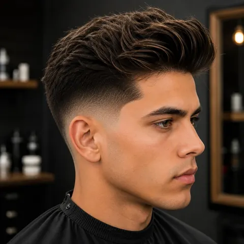 Quiff — corte de cabello de barbería, foto real | BarberLab