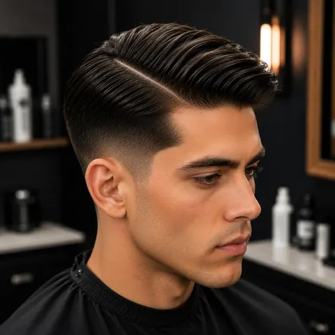 Side Part — corte de cabello de barbería, foto real | BarberLab