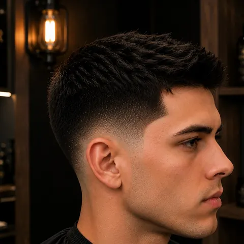 Temple Fade — corte de cabello de barbería, foto real | BarberLab